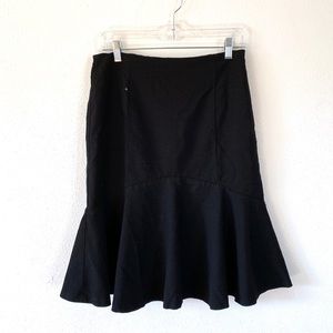 Ann Taylor Mermaid Hem Black Wool Skirt